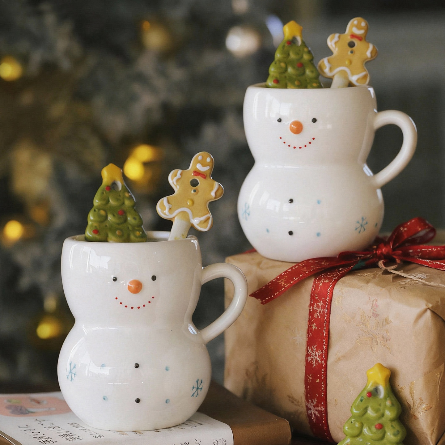 泽滕家韩式立体雪人马克杯牛奶杯加厚陶瓷水杯情侣杯茶杯圣诞礼物