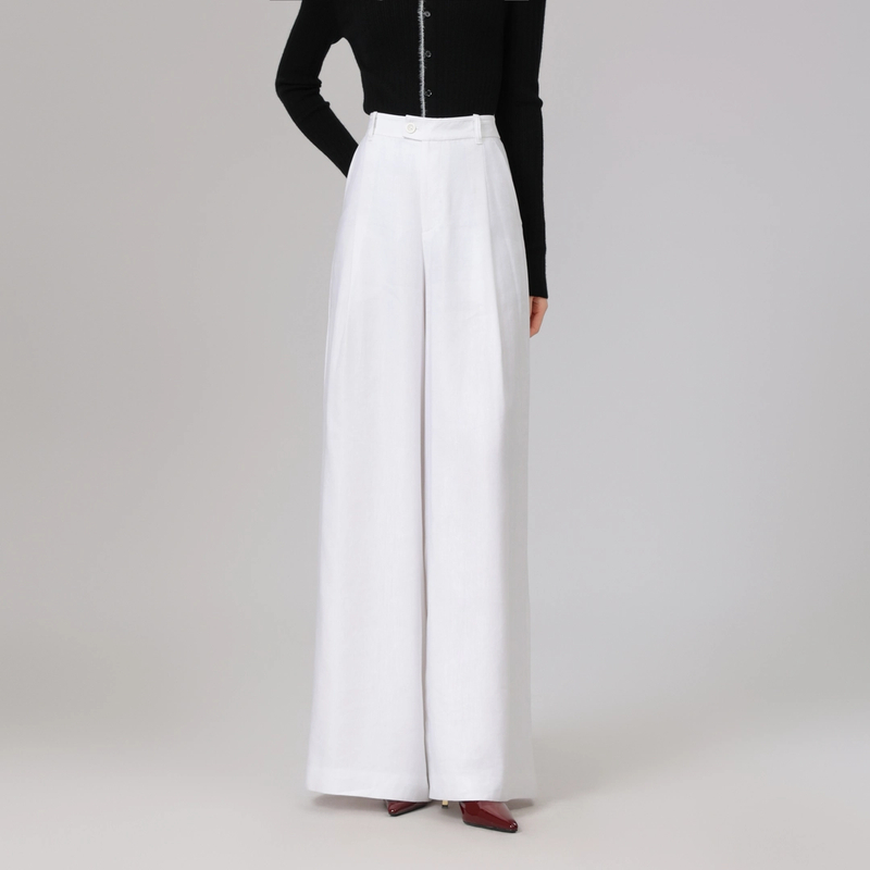 AMASS/阿玛施 早春新款气质直筒裤百搭时尚阔版宽腿休闲裤5100600