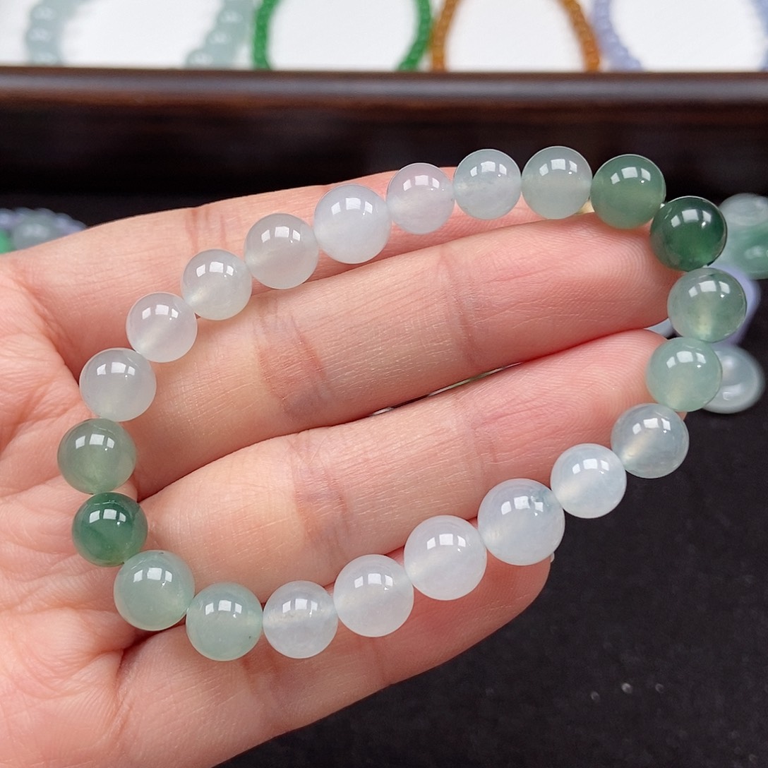 翡翠未镶嵌手串卡8-9