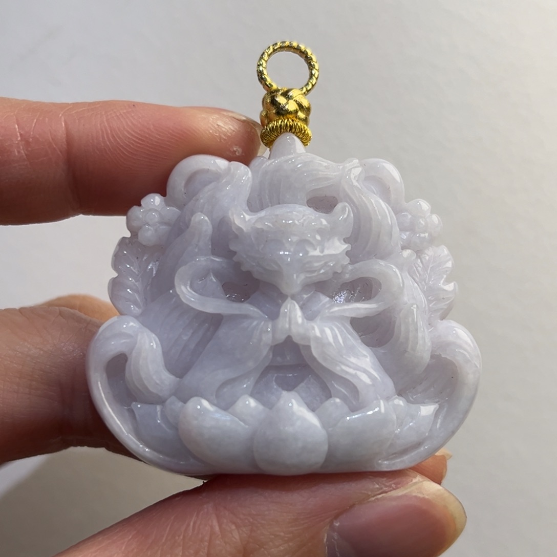 翡翠未镶嵌吊坠(赠链)代编织