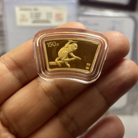 纯金2016年扇金猴带证书无盒10.36克