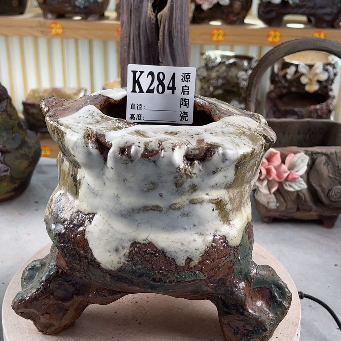 紫砂花盆景德镇陶瓷花盆284