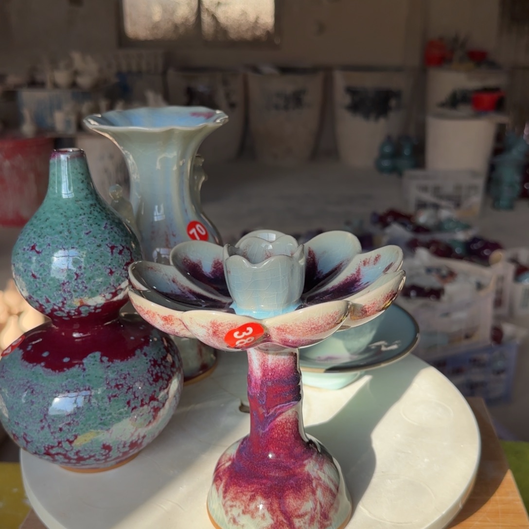 陶摆件郑家钧窑摆件微瑕