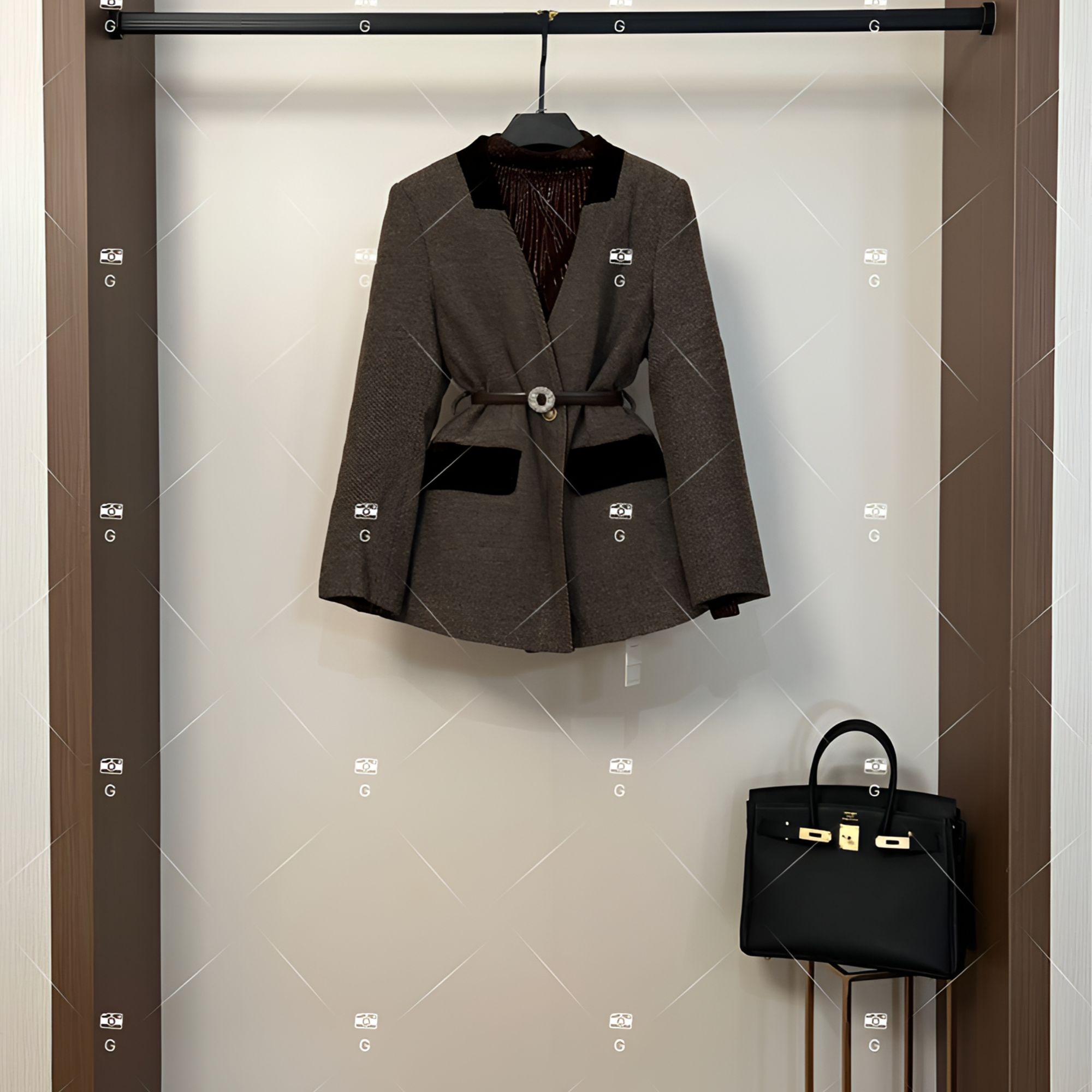 【静】秋冬气质小香风时尚设计师中长款外套 QD-2025150