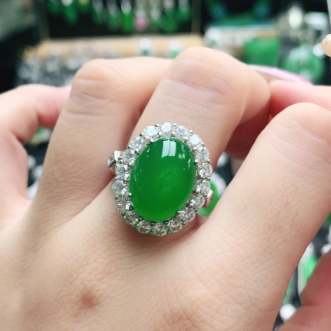 银S925镶嵌戒指玛瑙/玉髓