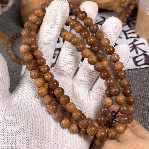 檀香木手串/手链老山檀香黑肉虎纹0.8/108沉水