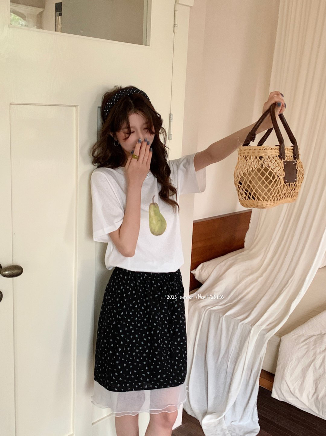 大牙【西域香梨】雪花棉夏季新款短袖白T 1725136