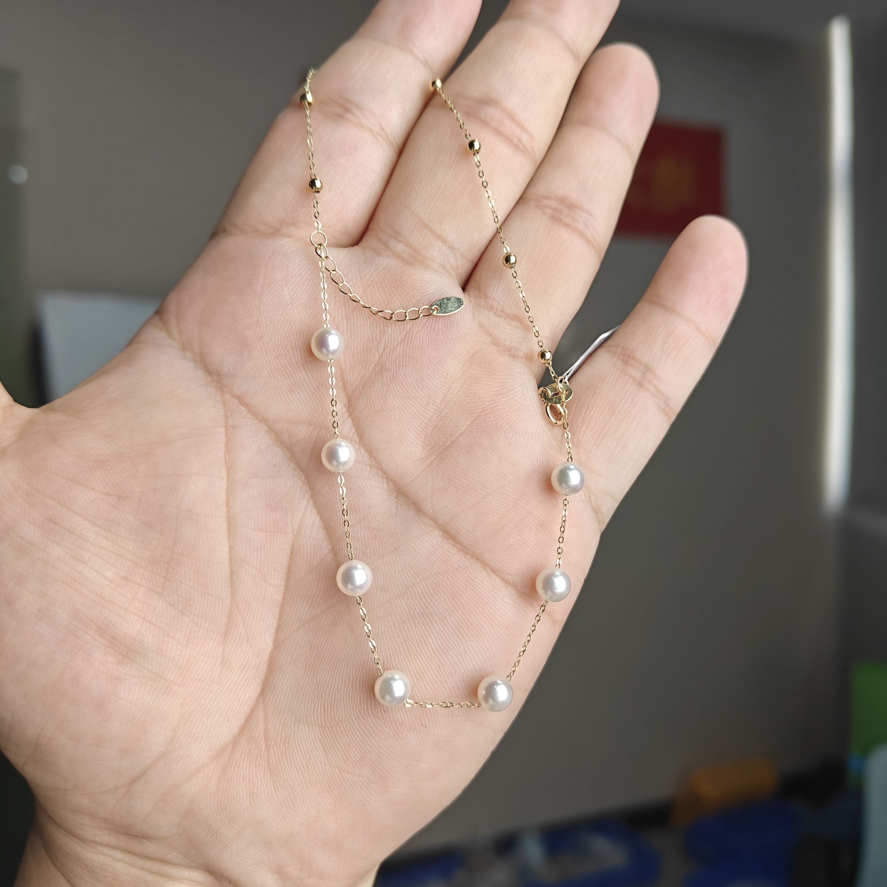 约5.5mm海水珍珠Akoya18k金手链
