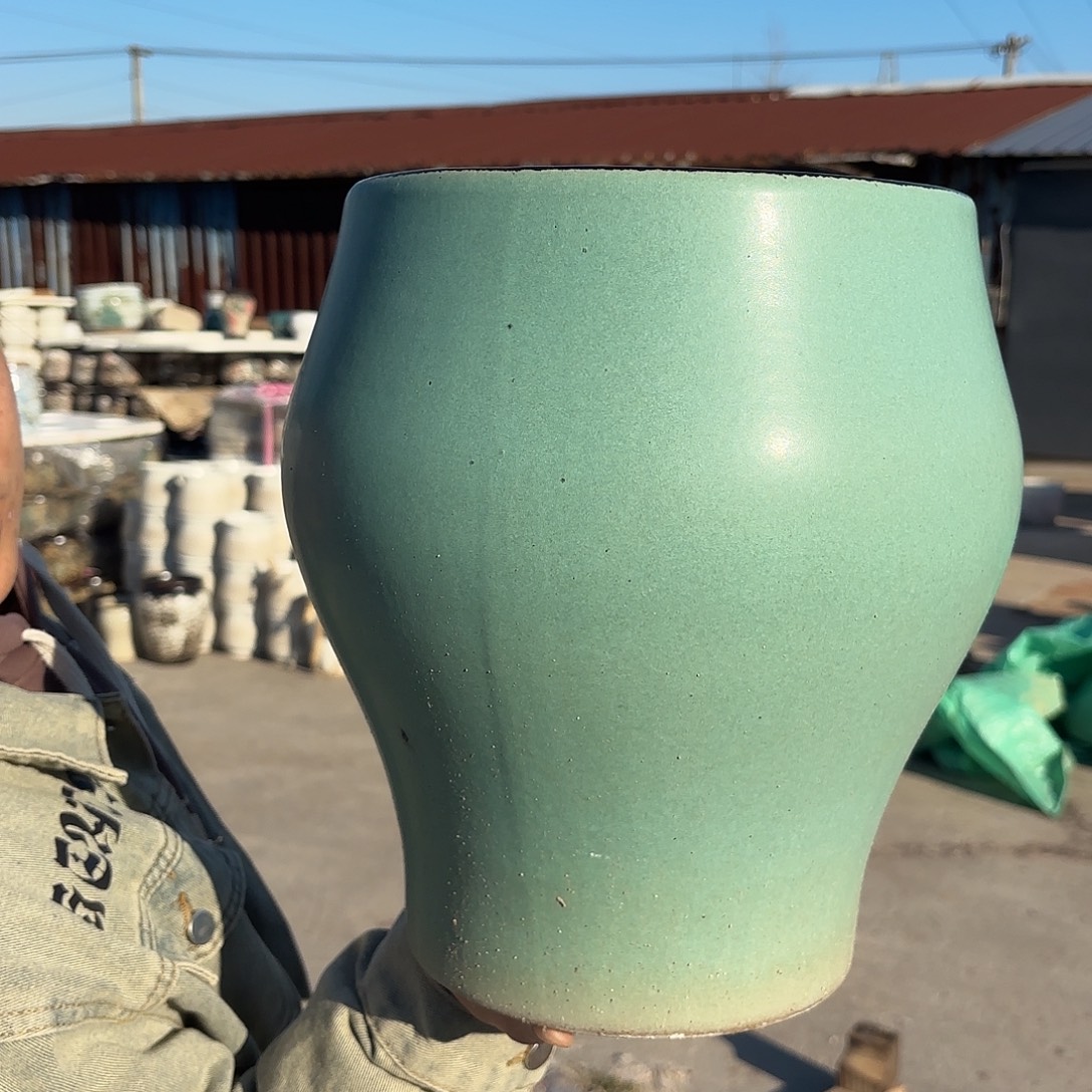 花盆紫砂口径25高30一个豆绿