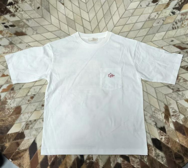 28232-四季通用舒适打底刺绣枫叶图案T恤