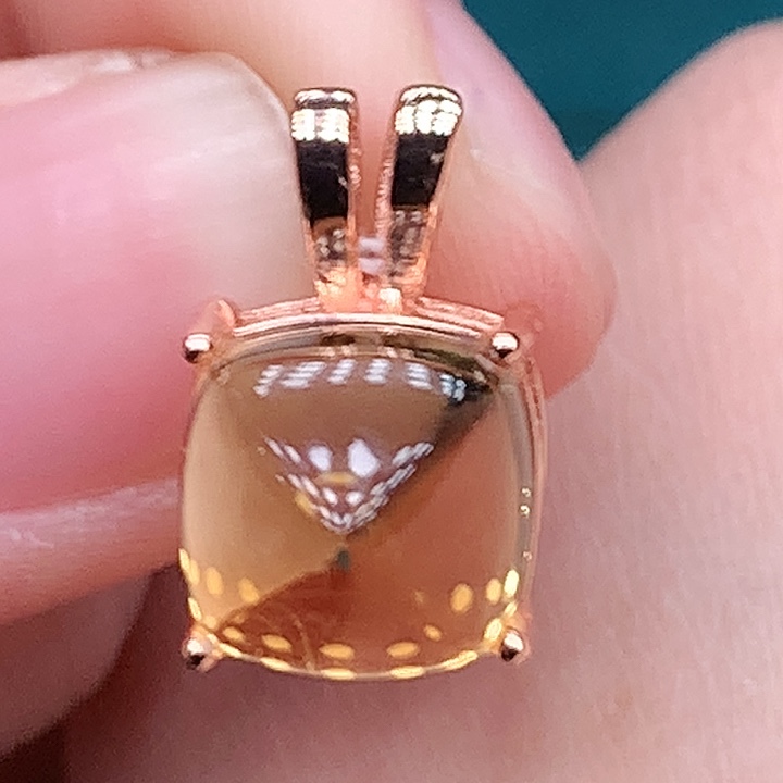 颈饰黄晶银S925镀金镶嵌