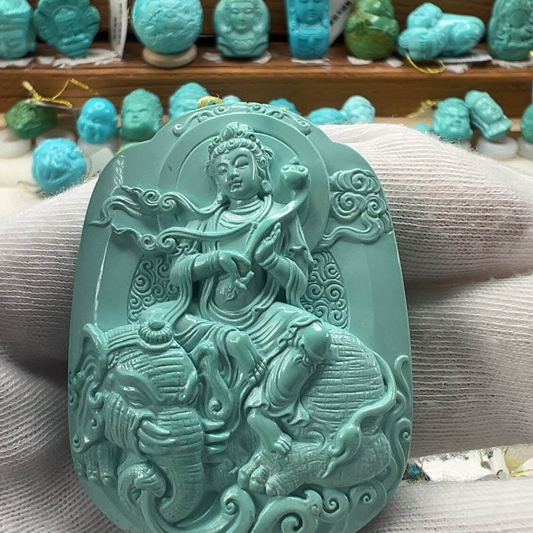 绿松石普贤菩萨 未镶嵌
