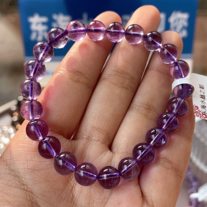 水晶手串未镶嵌紫水晶有棉絮