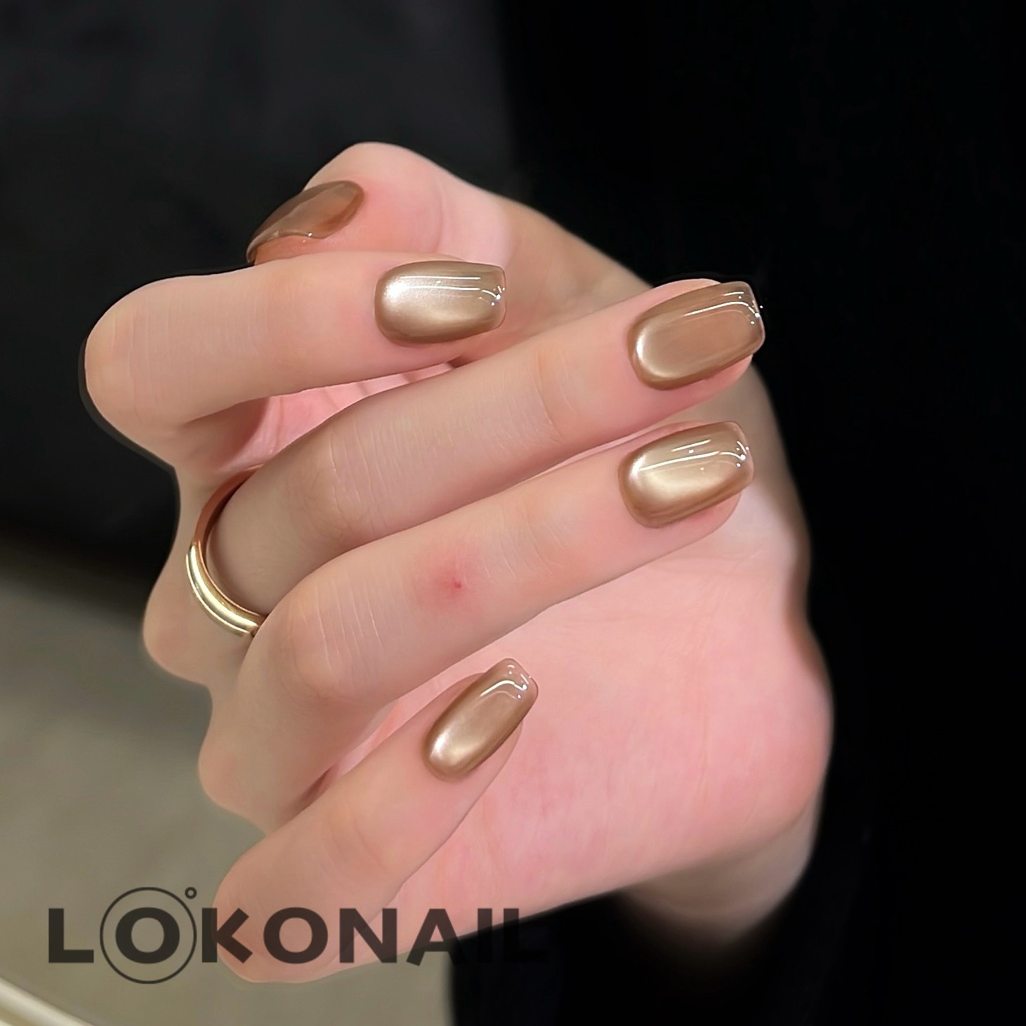 「早秋」浅棕玻璃珠猫眼 简约冰透显白高级显白穿戴式纯手工穿戴甲