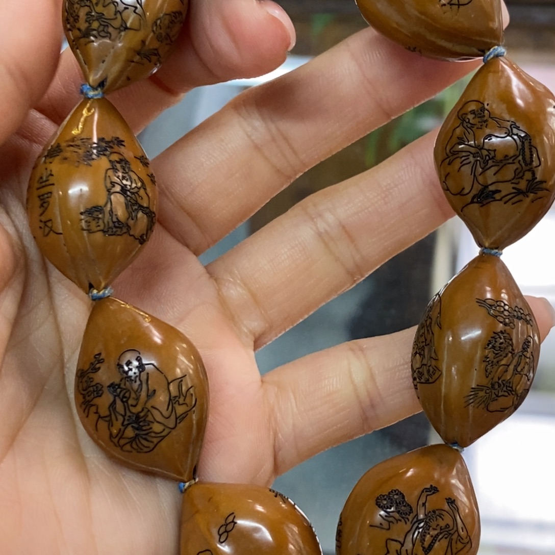 橄榄核手串/手链线雕