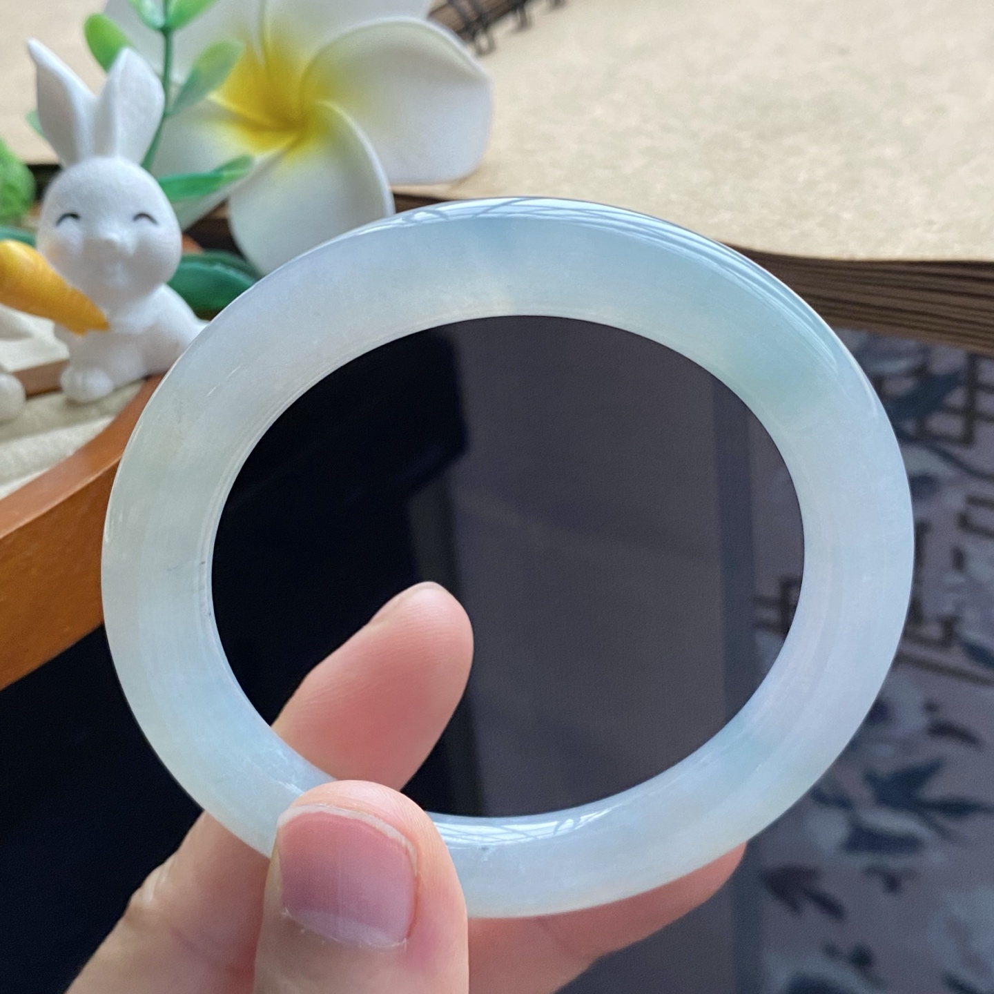 02.24批1048号54.8-9.3-9.4！圆条！淡淡的底色！天然翡翠手镯