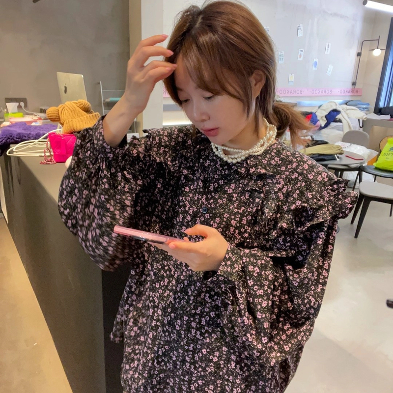 【BORAKOO】仙气飘飘~飞飞袖碎花娃娃衫