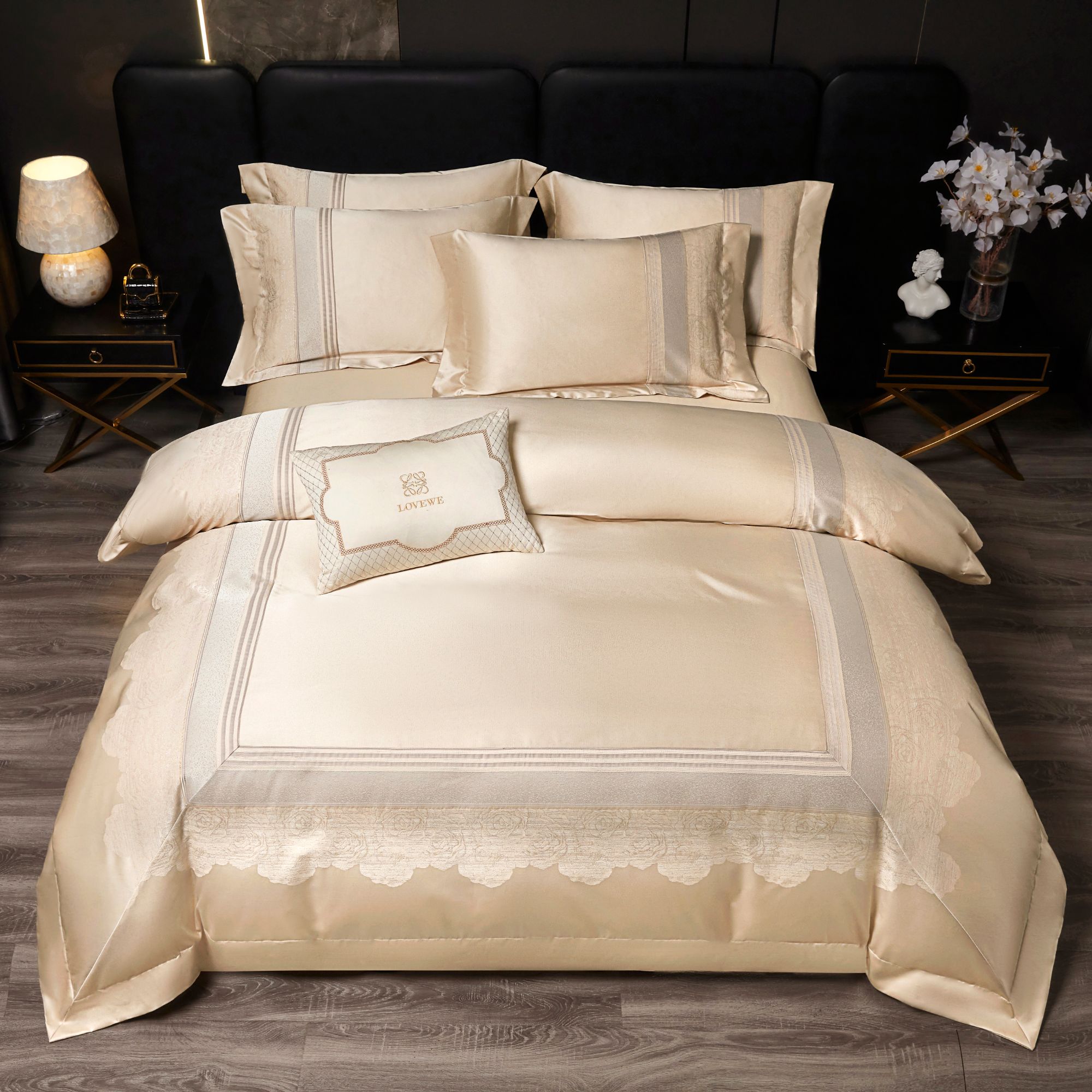 KAROUMENG/卡柔梦高精密金丝银线 提花四件套