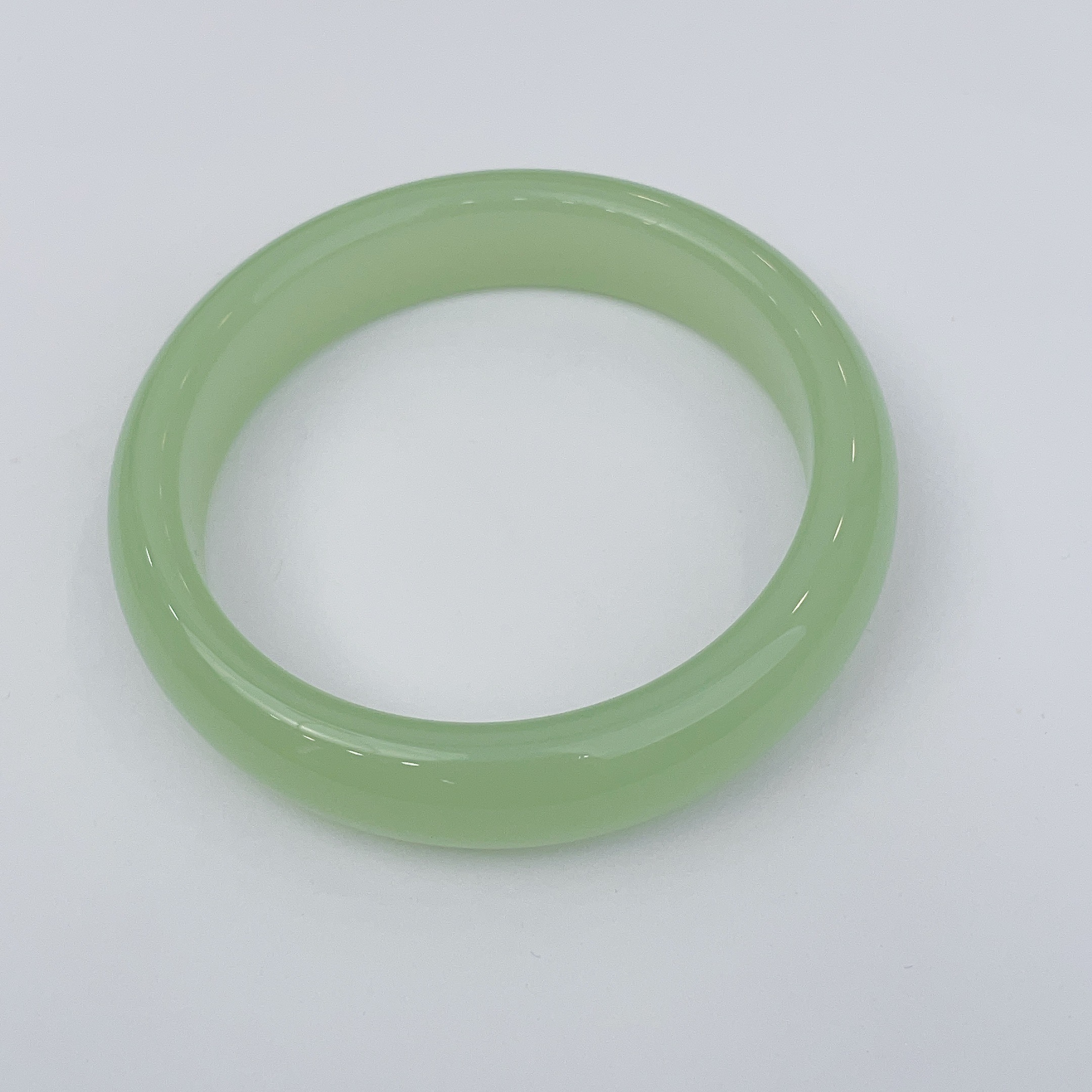 【高冰晴水手镯】和田玉 冰晴水手镯 宽13mm油润冰透