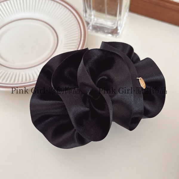 Pink Girl  X613春季新款纯色优雅缎面香蕉夹气质高马尾竖夹