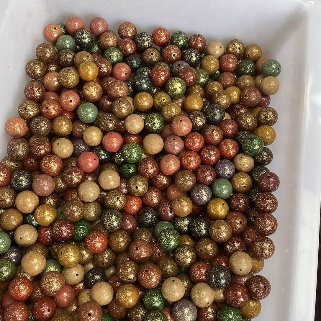 珠串1.2多宝金箔珠100g瑕疵