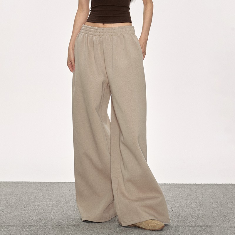 anna aneae纯色复古直筒宽松卫裤女2025夏新款百搭垂感休闲长裤子