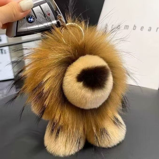 小狮子包包挂件貉子毛加獭兔毛