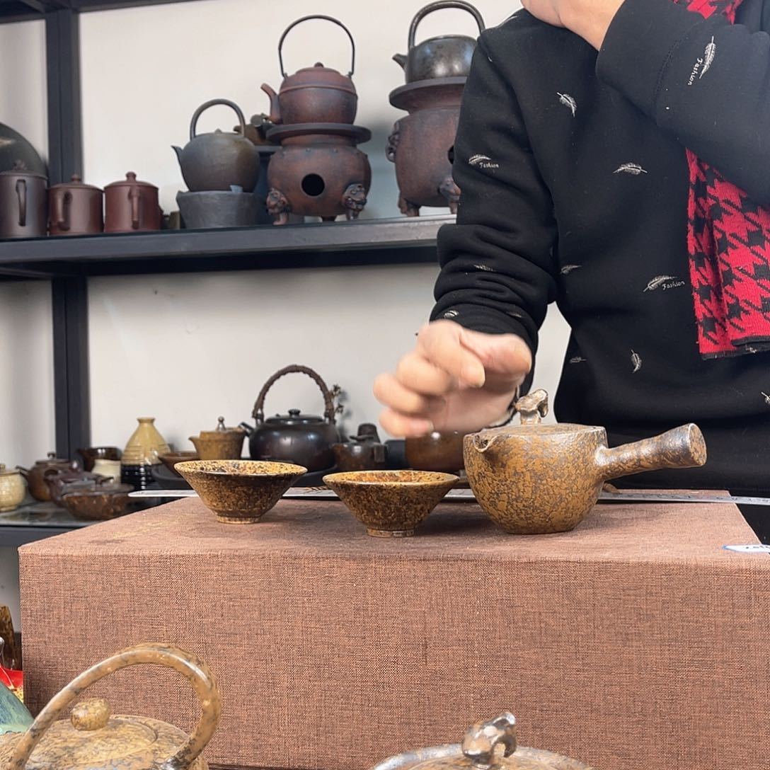 紫泥茶壶紫砂粗陶茶器