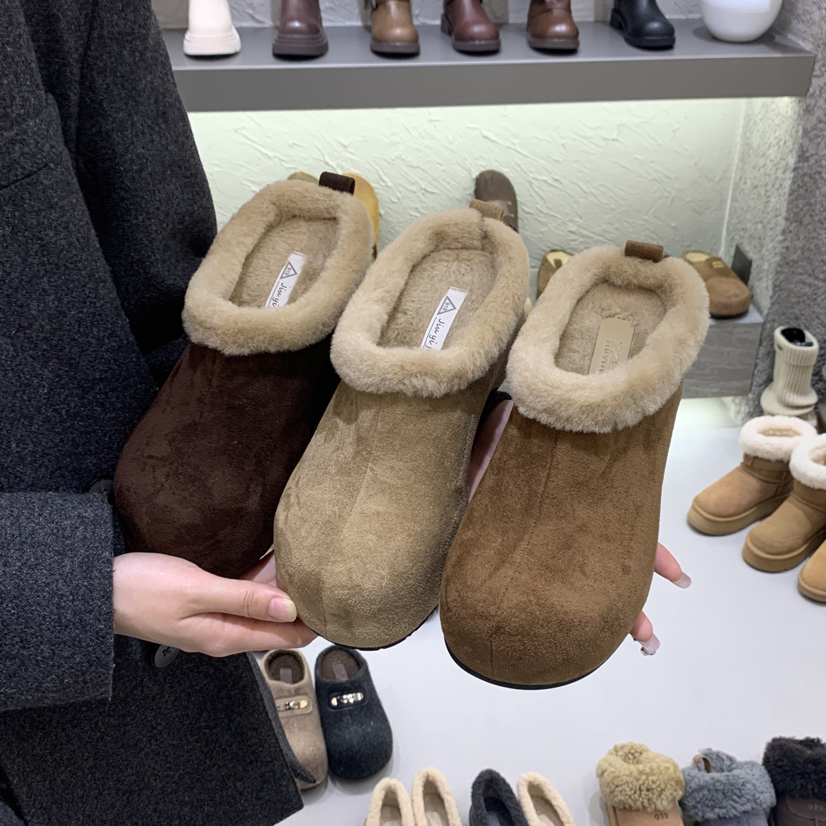 厚底雪地靴小个子增高毛毛鞋冬季保暖雪地靴松糕鞋子女棉鞋