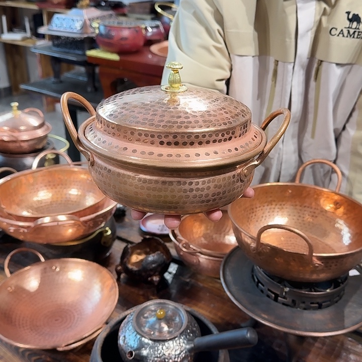 紫铜手工制作摆件双耳锅一个20口径