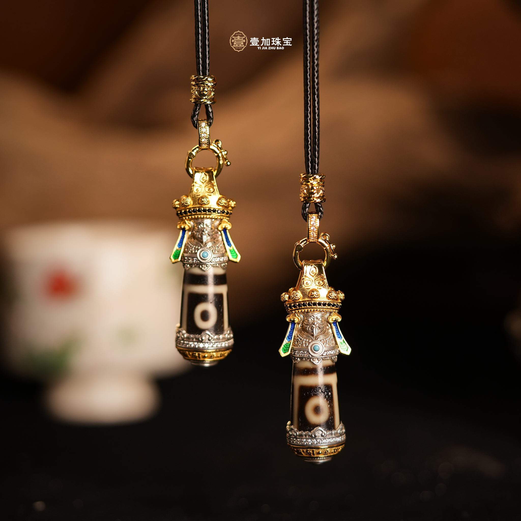 壹加师姐|手工设计扎基银镶三y玛瑙项链多样性发一0272v