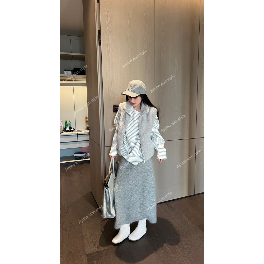 【AYOBE】小贤 miu系柔软羊毛文艺轻量时尚半裙