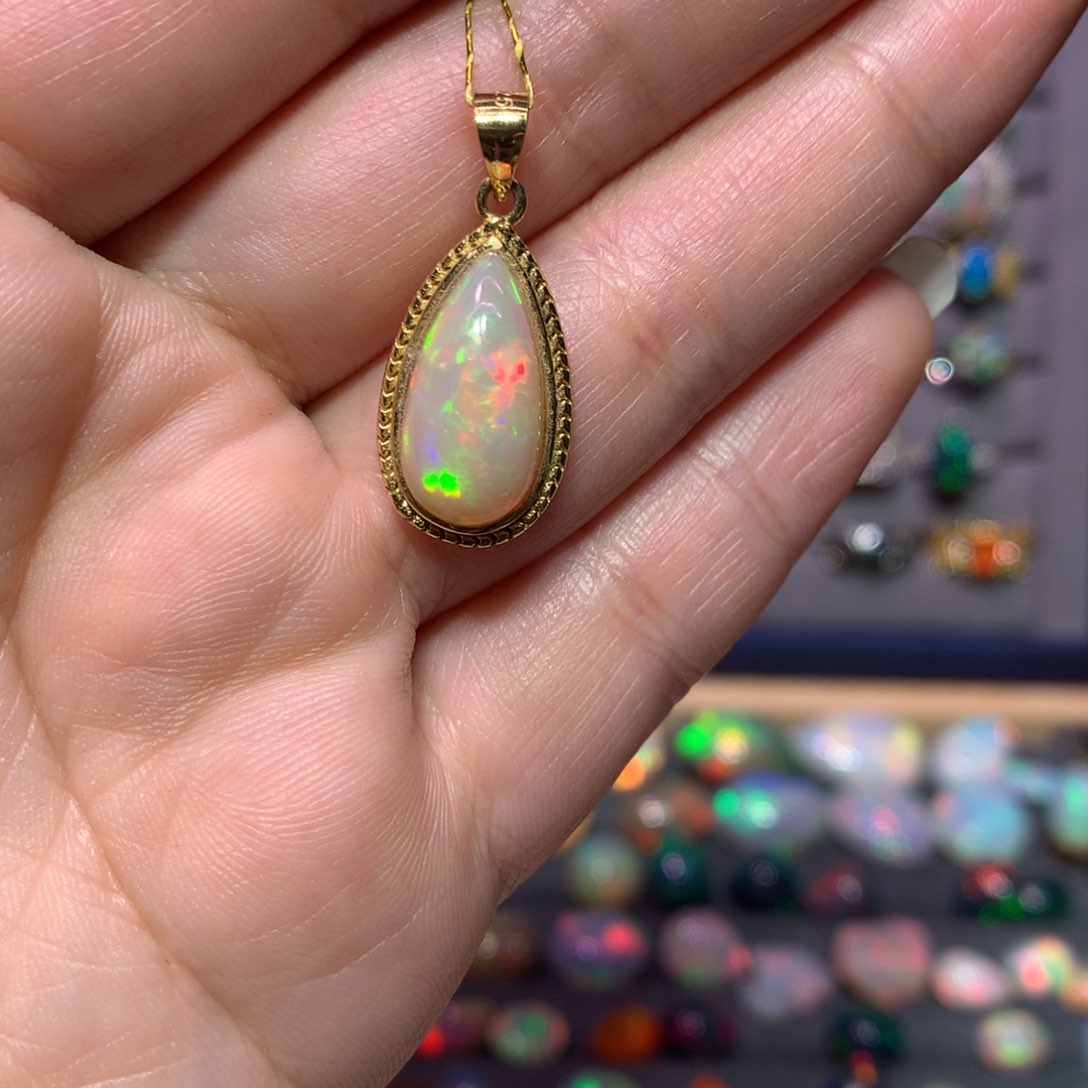 欧泊吊坠款式银S925镶嵌