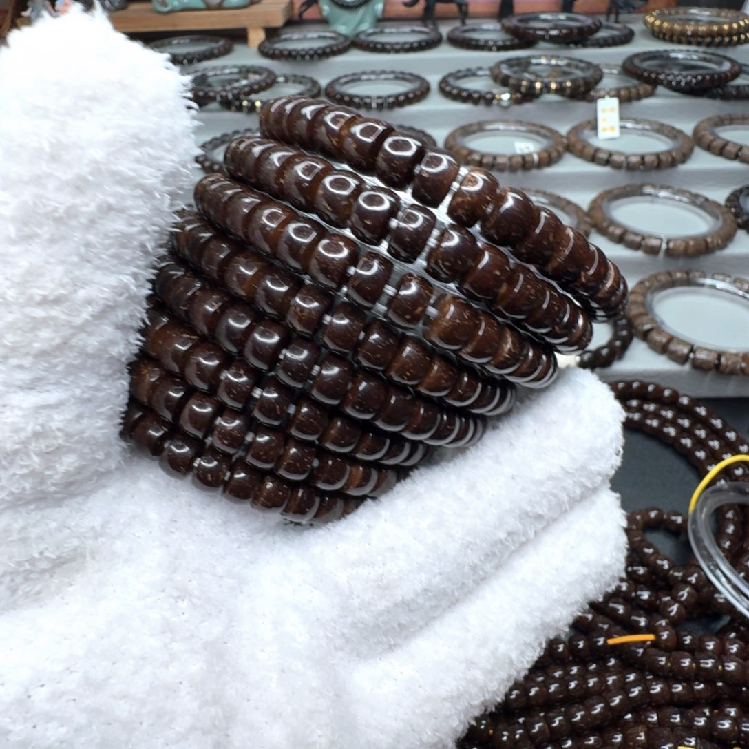 椰蒂吊坠印尼原生态精工椰蒂8x5直切