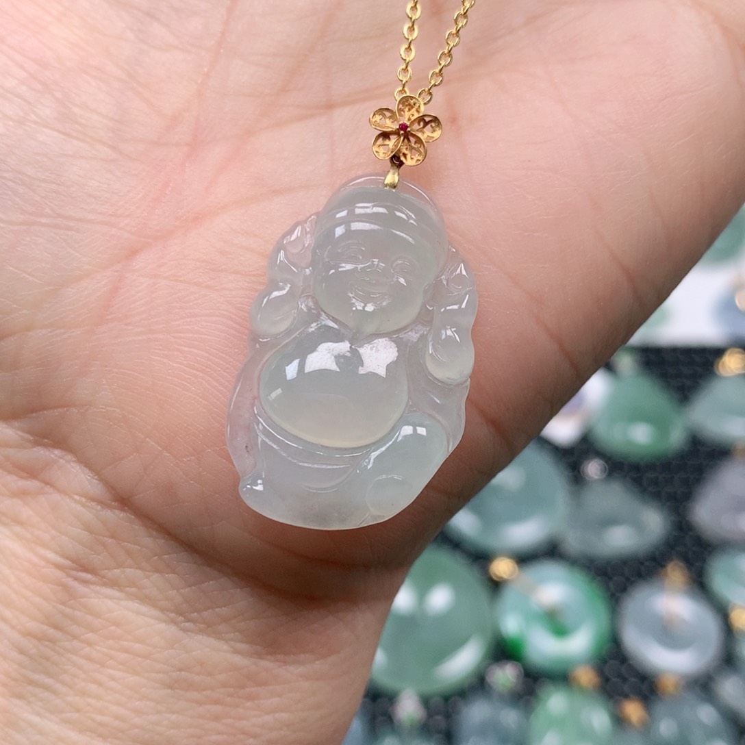 【闪购商品】翡翠吊坠(不含链)18K金镶嵌
