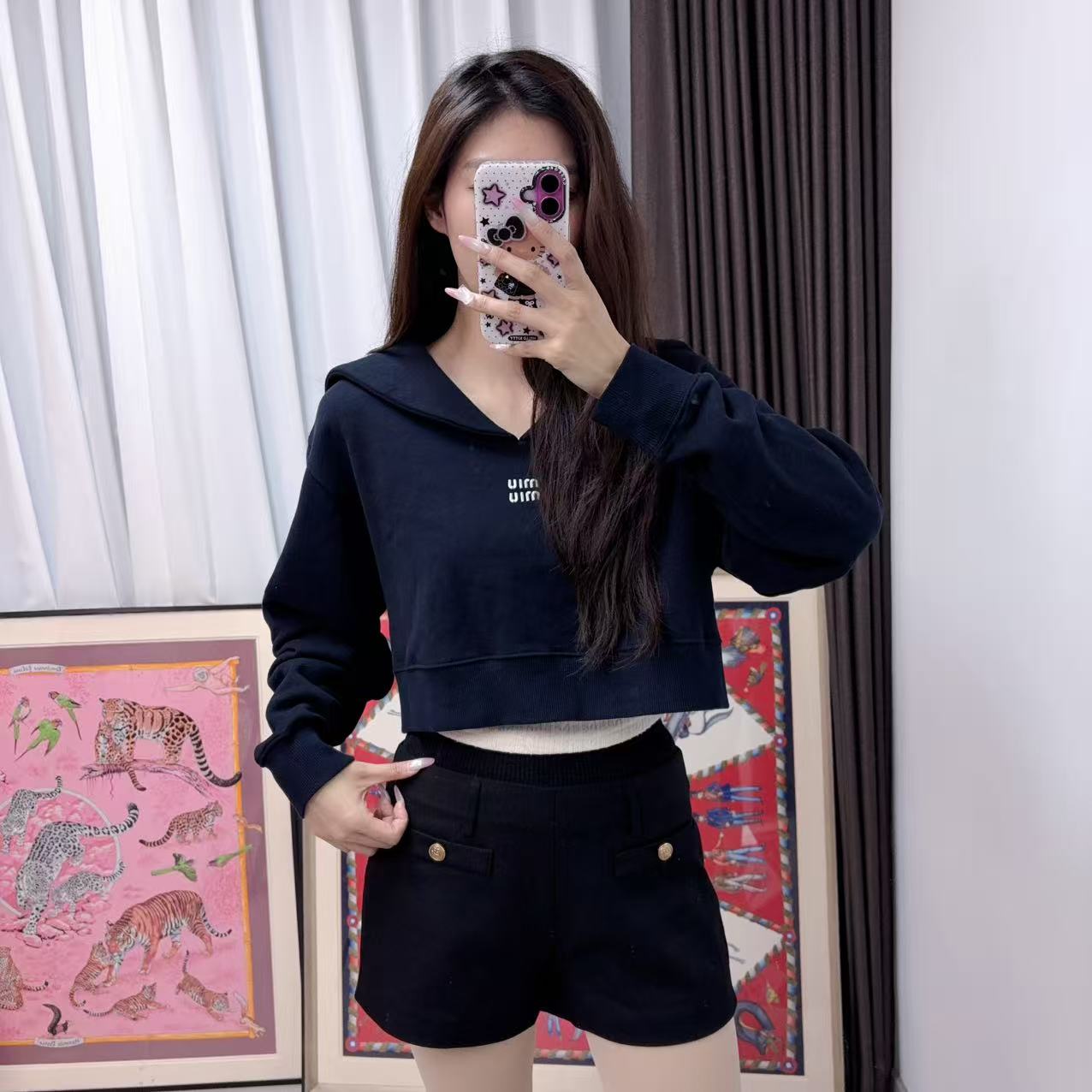95新 MIU MIU/缪缪 麦殿/卫衣xs码/251029LYSLZ05