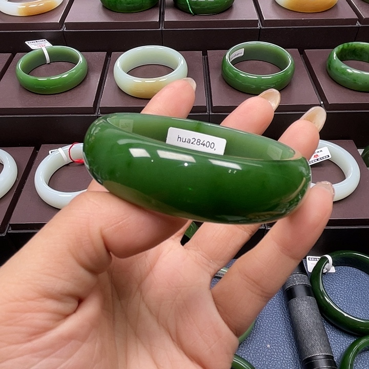 和田玉（碧玉）未镶嵌手镯60/61圈口可带