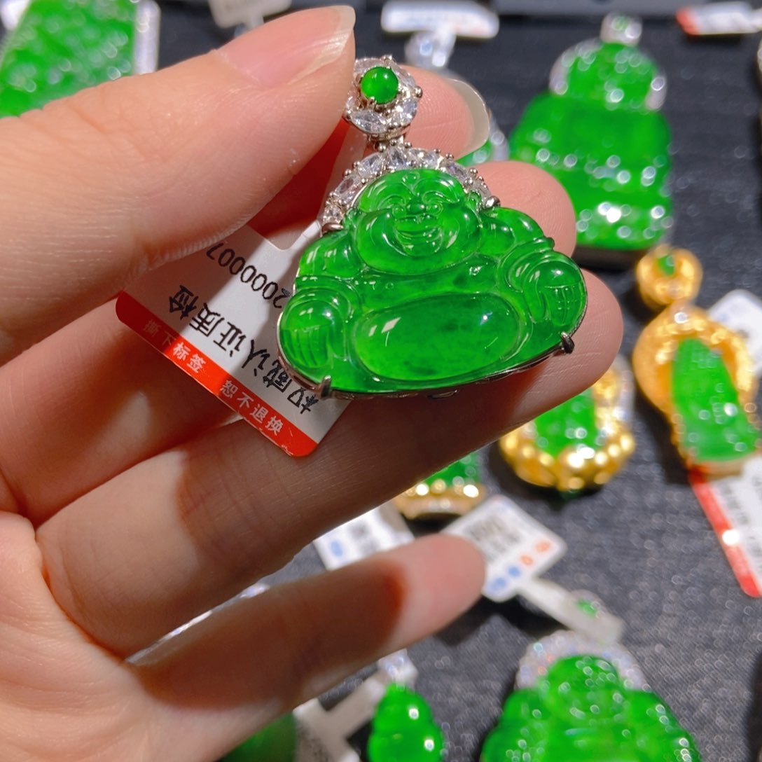 翡翠银S925镶嵌吊坠(不含链)