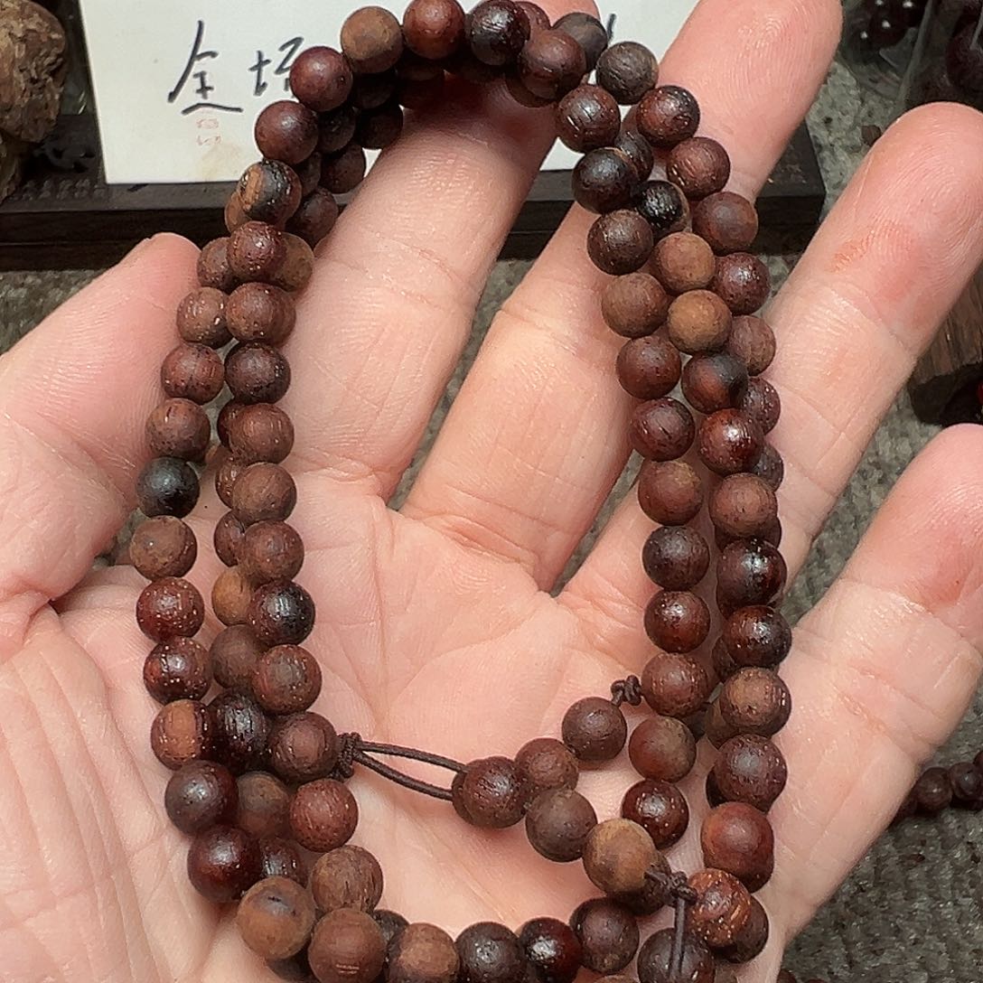 降真香手串/手链缅甸小叶降真香06-108圆珠红油