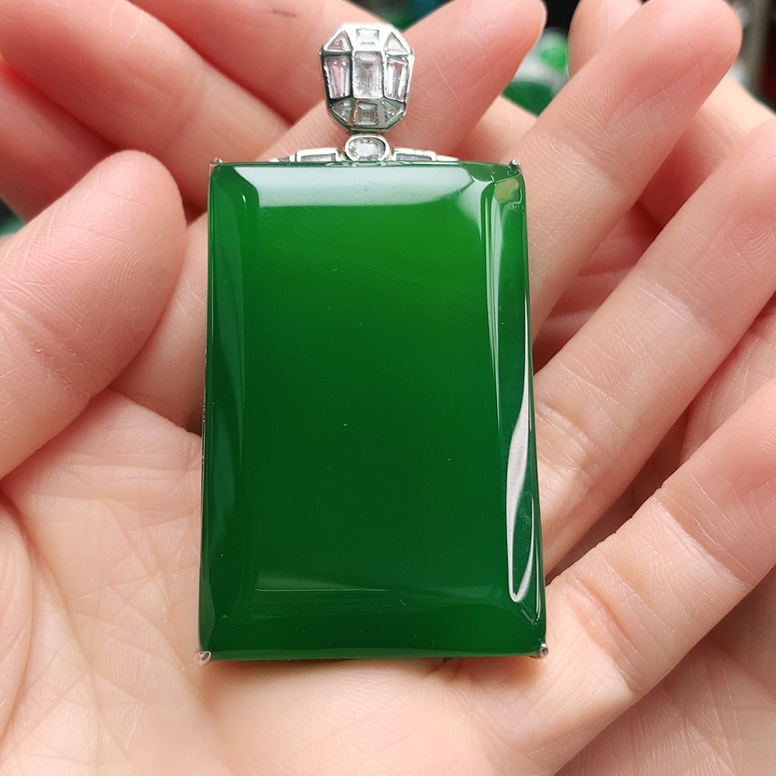 玛瑙/玉髓吊坠银S925镶嵌