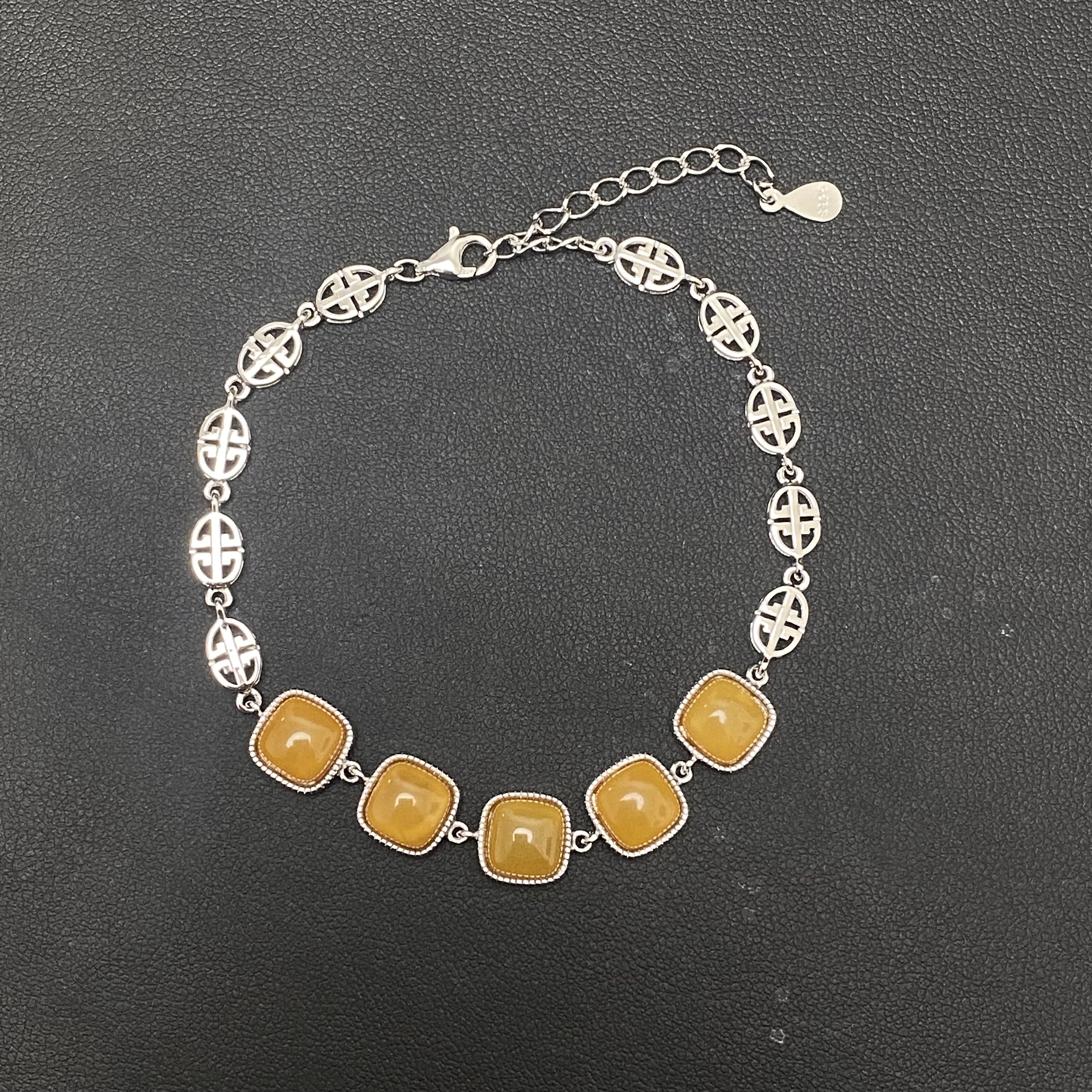 坠链均925银 民族风镶嵌手链 SL00515