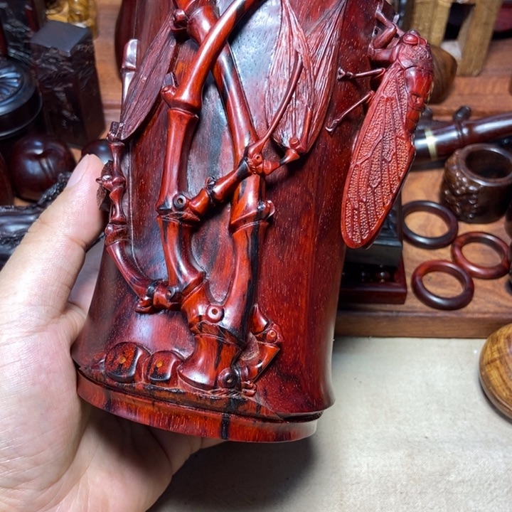 檀香紫檀（小叶紫檀）知足笔筒