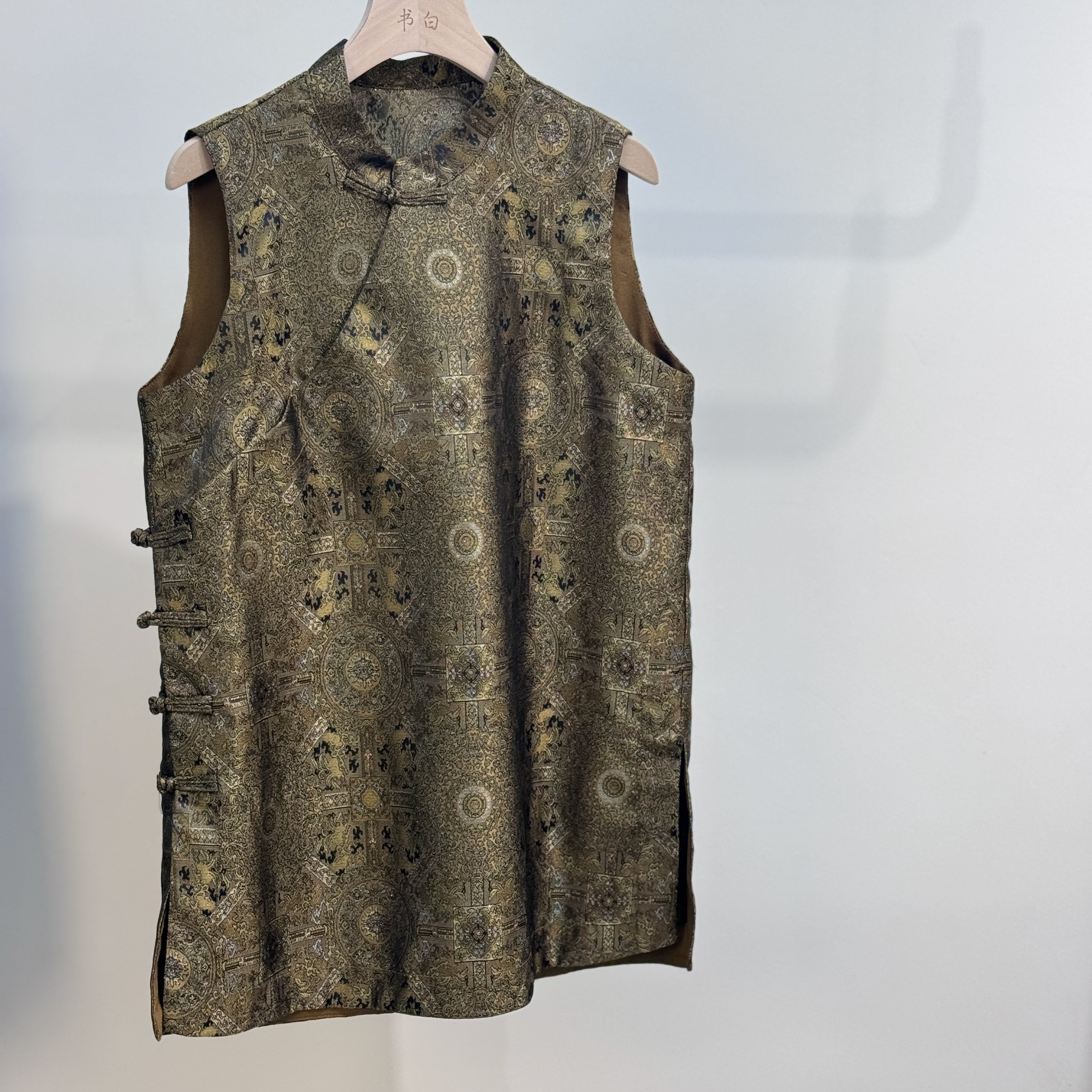 【浮云鎏金】新中式桑蚕丝宋锦花萝八达晕上衣夏季百搭老钱复古#71