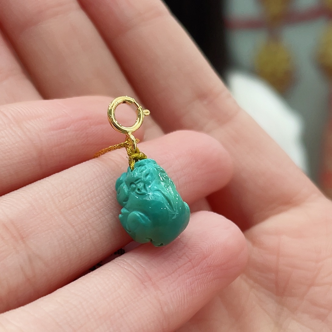 绿松石颈饰18K金镶嵌