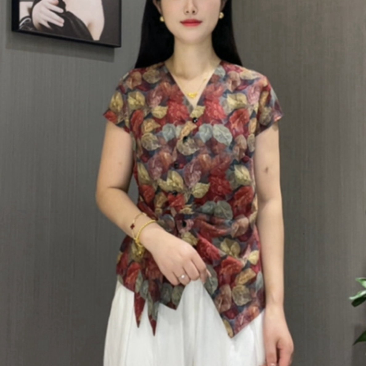 2025夏季新品气质显瘦优雅女装上衣妈妈装