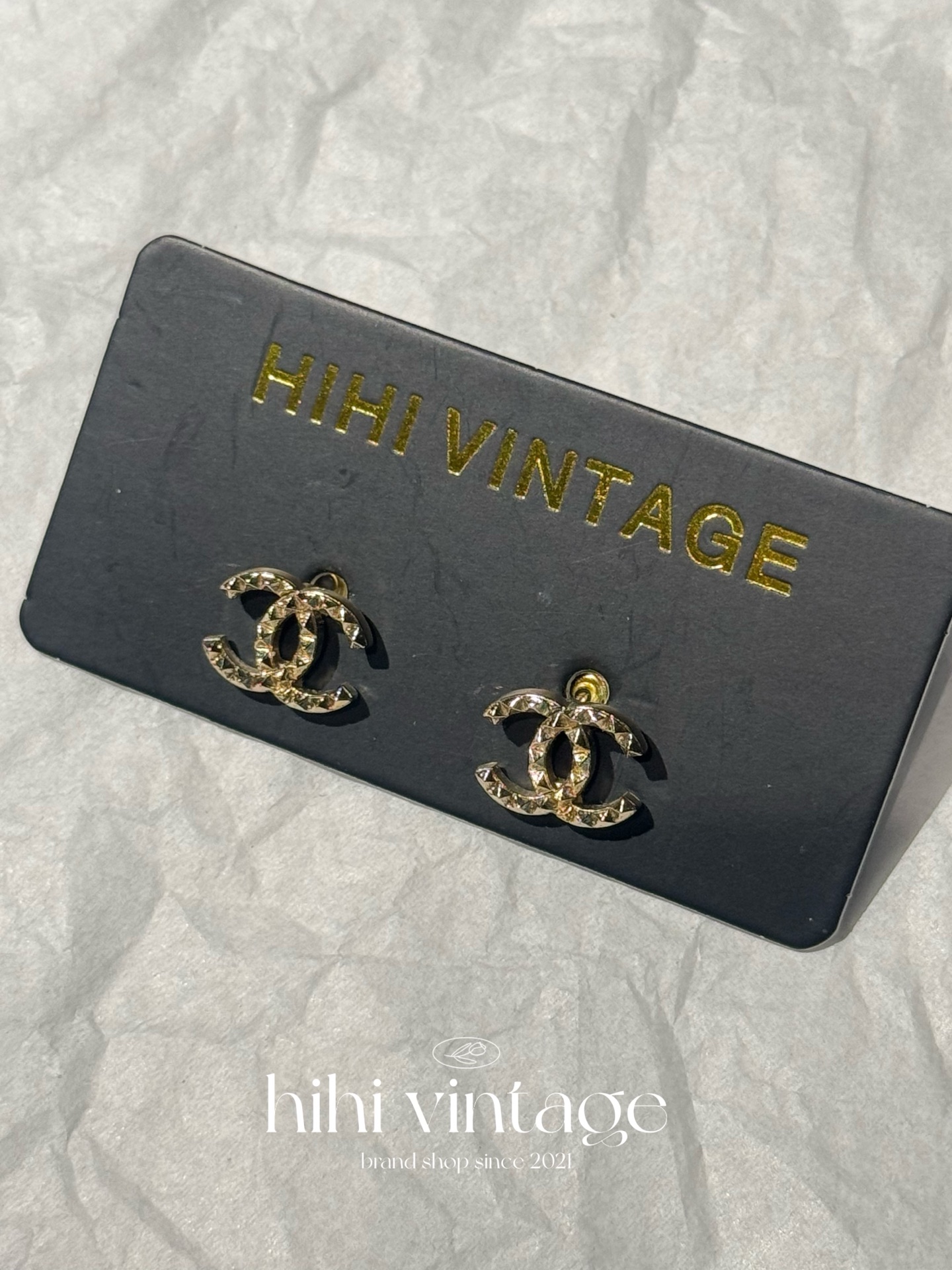 99新 Chanel/香奈儿 Chanel 17V 双C logo耳钉/14011268
