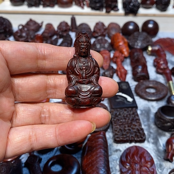 把件小叶紫檀路**镜印度小叶紫檀手把件