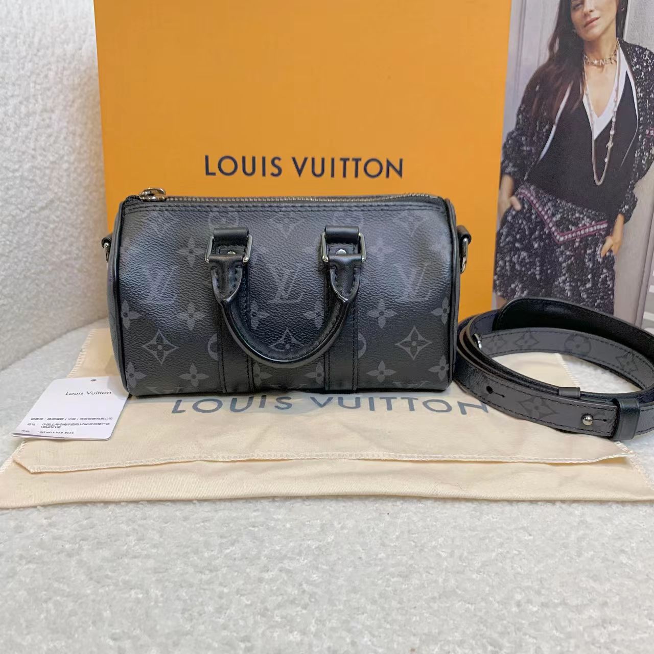 99新 LouisVuitton/路易威登 壹臻/ 黑老花keepall xs / 59529370