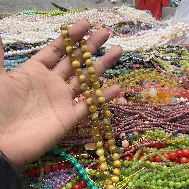 玛瑙/玉髓珠宝半成品未镶嵌一条6mm金虎眼石