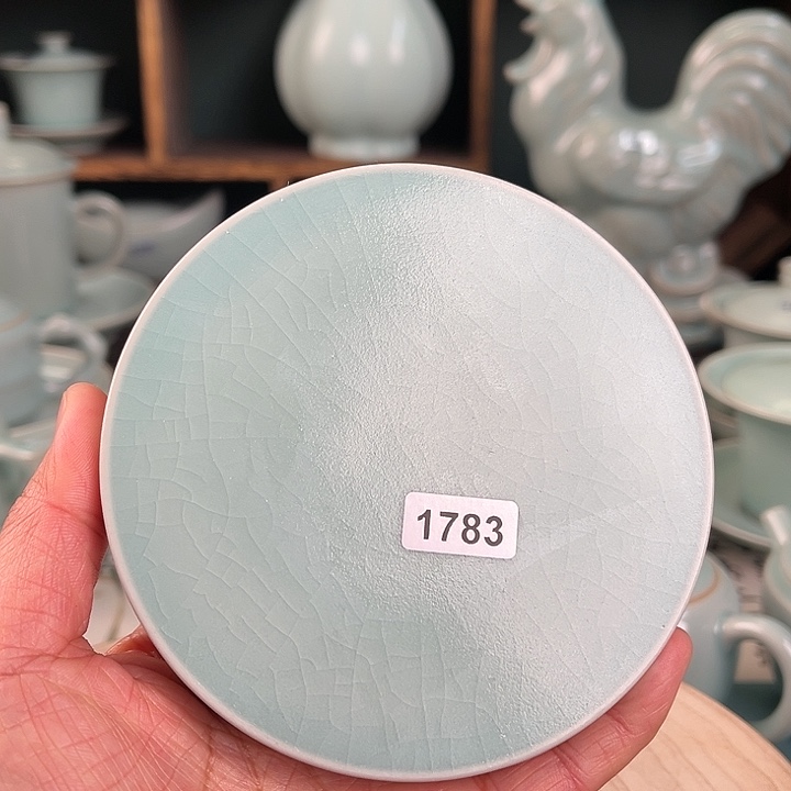 杯实心杯垫盖置壶承 原产地青鸾汝瓷